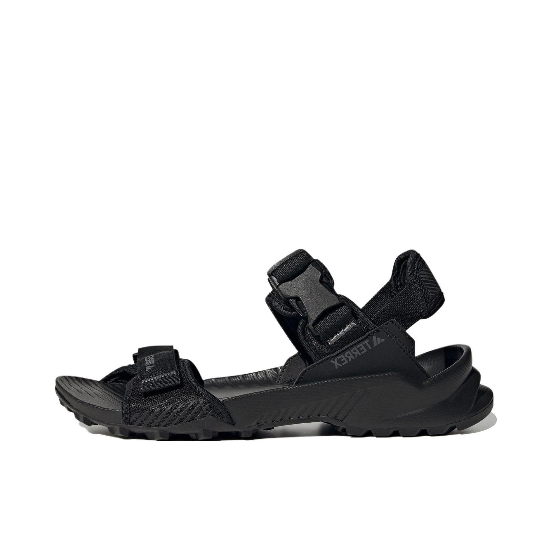 推荐商品：adidas  Hydroterra HYDROTERRA AT 防滑耐磨 舒适透气 缓震轻便 魔术贴 简约  溯溪鞋 凉鞋 黑色/灰色