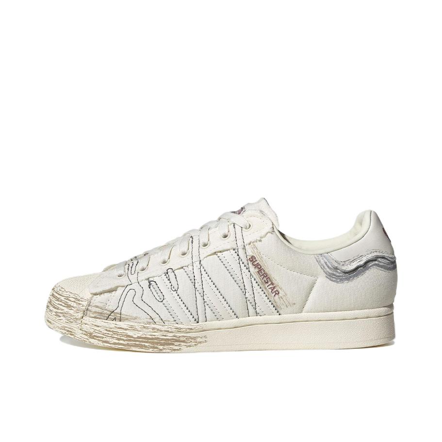 推荐商品：【宋雨琦同款】 adidas Originals Superstar 板鞋 轻便贝壳头薄底舒适百搭耐磨复古 米色/白色/条纹