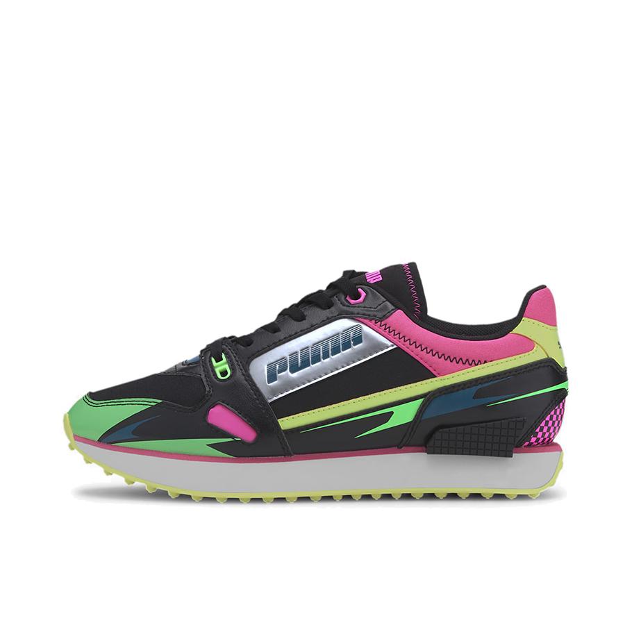 推荐商品：Puma/彪马 Mile Rider 增高 耐磨防滑 减震透气 舒适轻便 复古百搭 运动休闲鞋 黑紫绿