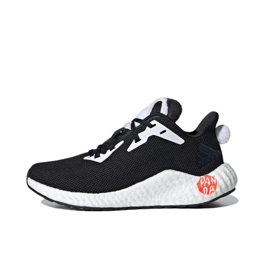 推荐商品：adidas AlphaBoost 跑鞋 减震回弹防滑耐磨网面舒适透气轻运动 女款/Panda/黑色/潘森