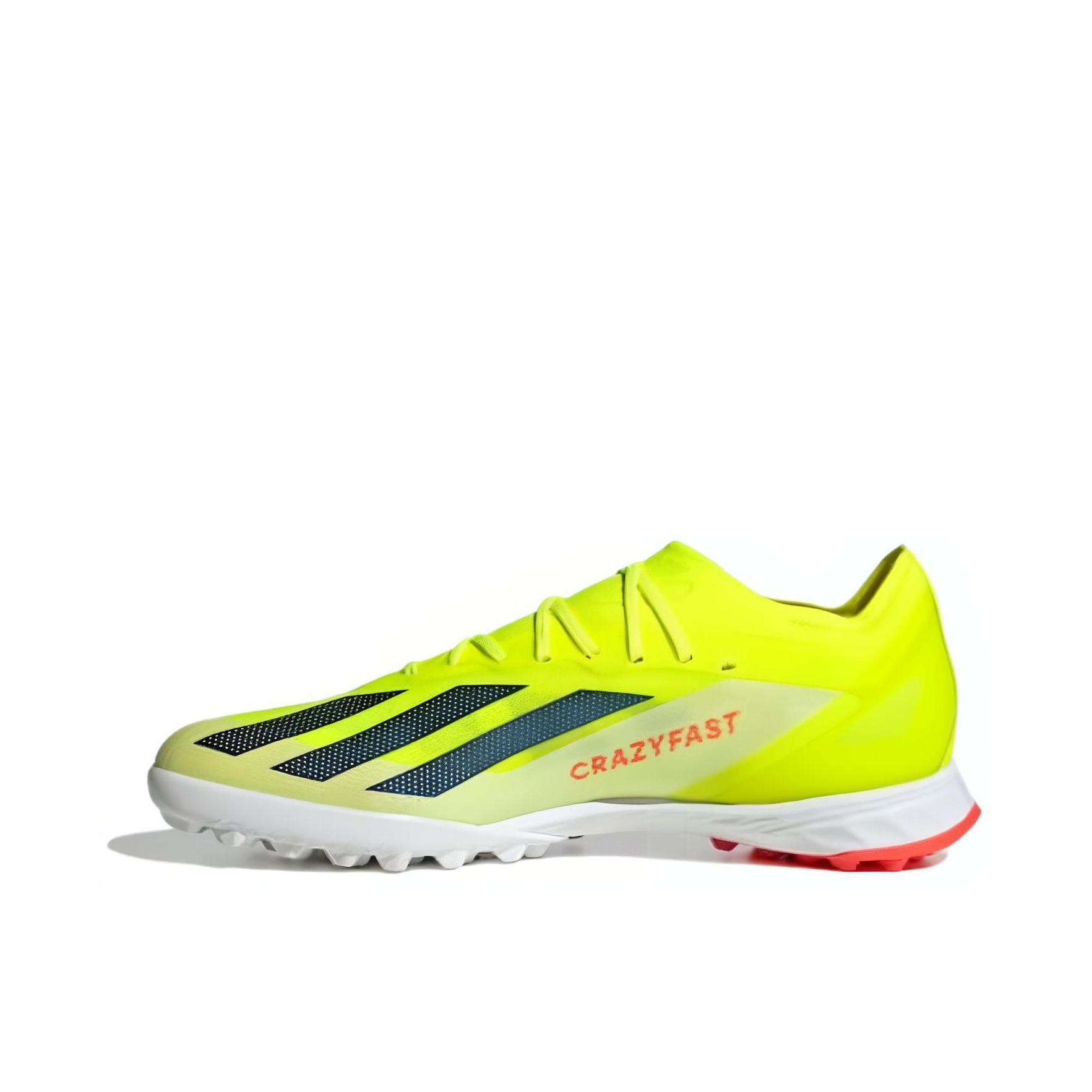 推荐商品：adidas X Crazyfast Elite TF 顶级 胶质碎钉 人造草地 耐磨 足球鞋 黄色/黑色/白色