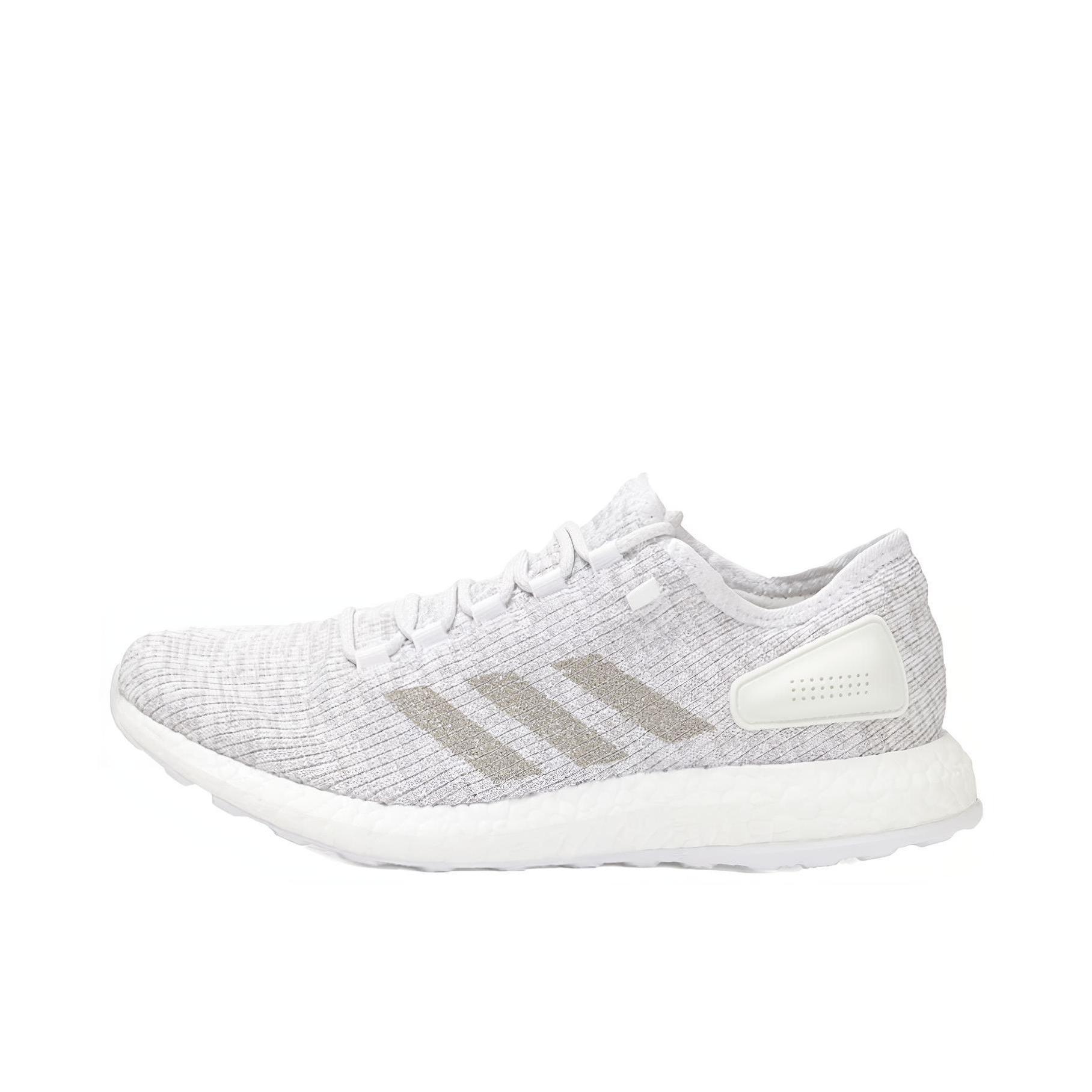 推荐商品：adidas Pure Boost 2017 跑鞋 减震耐磨网面透气轻便防滑运动支撑织物简约舒适圆头 Grey-White 白灰