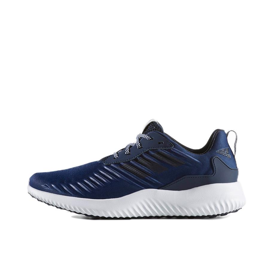 推荐商品：adidas Alpha Bounce RC 跑鞋 缓震轻便舒适休闲耐磨透气织物运动简洁圆头 Navy White 藏蓝白