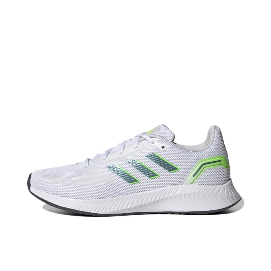 推荐商品：adidas Runfalcon 2 跑鞋 减震回弹防滑耐磨透气网面运动织物圆头 云白色/绿色