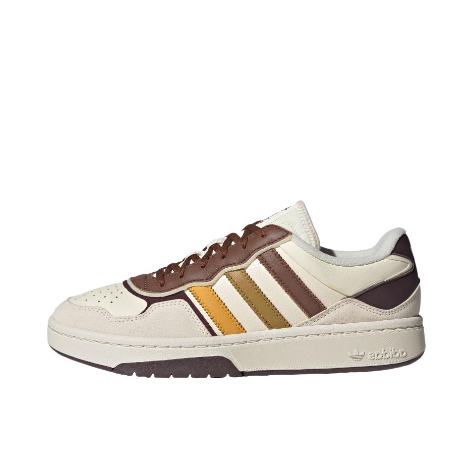 推荐商品：adidas Originals Courtic 面包鞋 板鞋 防滑耐磨轻便平跟圆头 奇妙白/棕色/乳白色