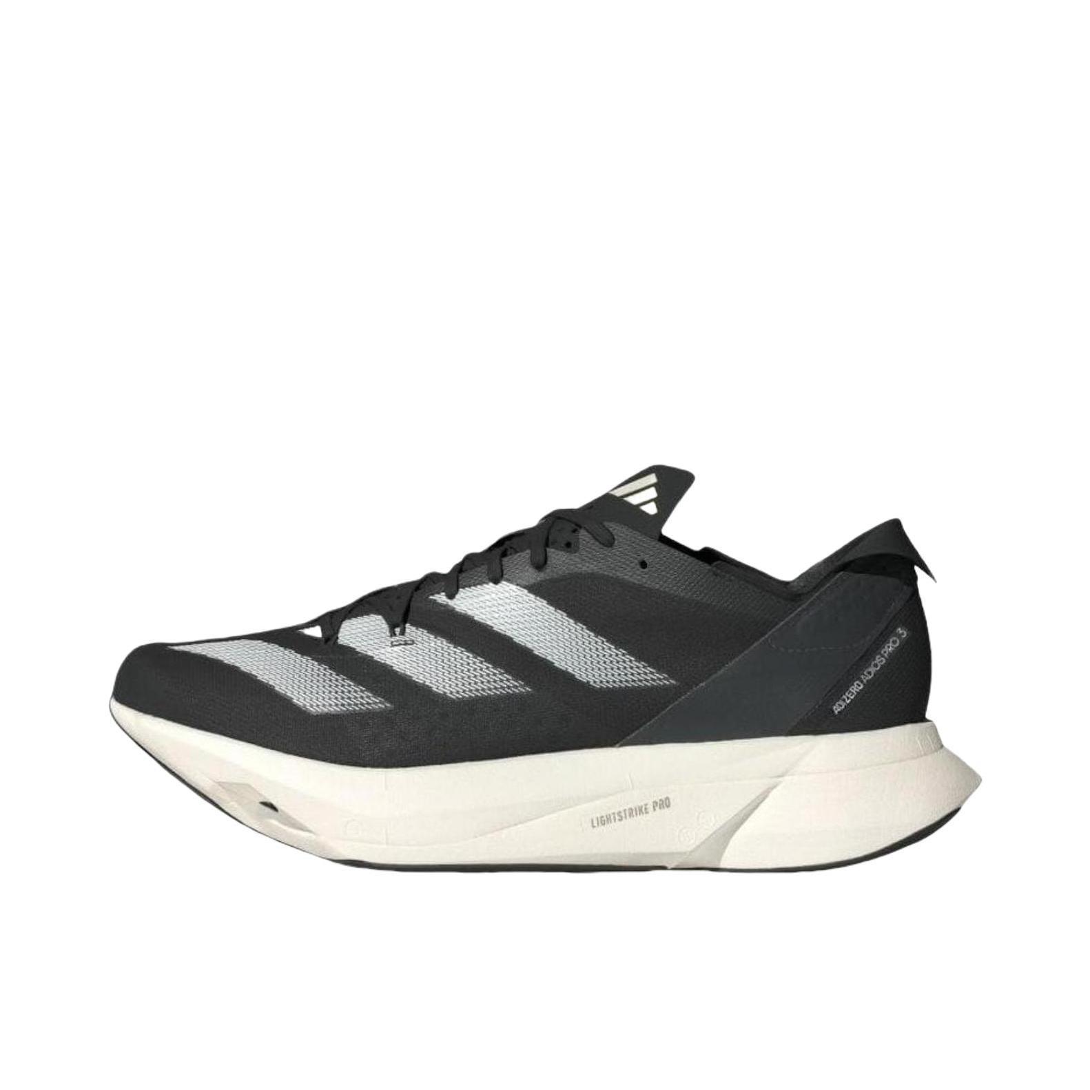 推荐商品：adidas Adizero Adios Pro 3 跑鞋 缓震织物马拉松圆头 黑色/银色