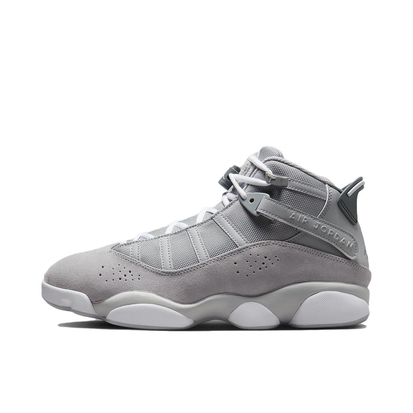 推荐商品：Air Jordan 6 Rings 六冠王 篮球鞋 zoom air缓震透气耐磨复古潮流百搭防滑包裹性 灰色/白色