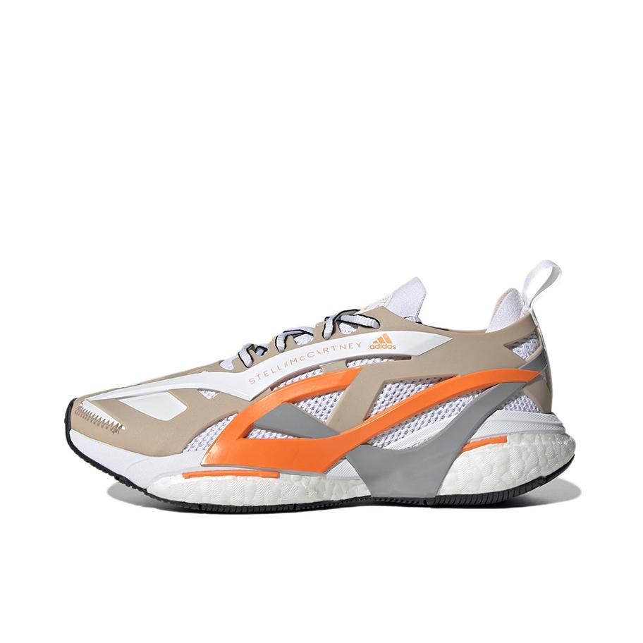 推荐商品：adidas By Stella Mccartney Solarglide 跑鞋 缓震防滑耐磨舒适轻便织物跑步风训练减震 Stella McCartney联名/白色/浅褐/亮橙