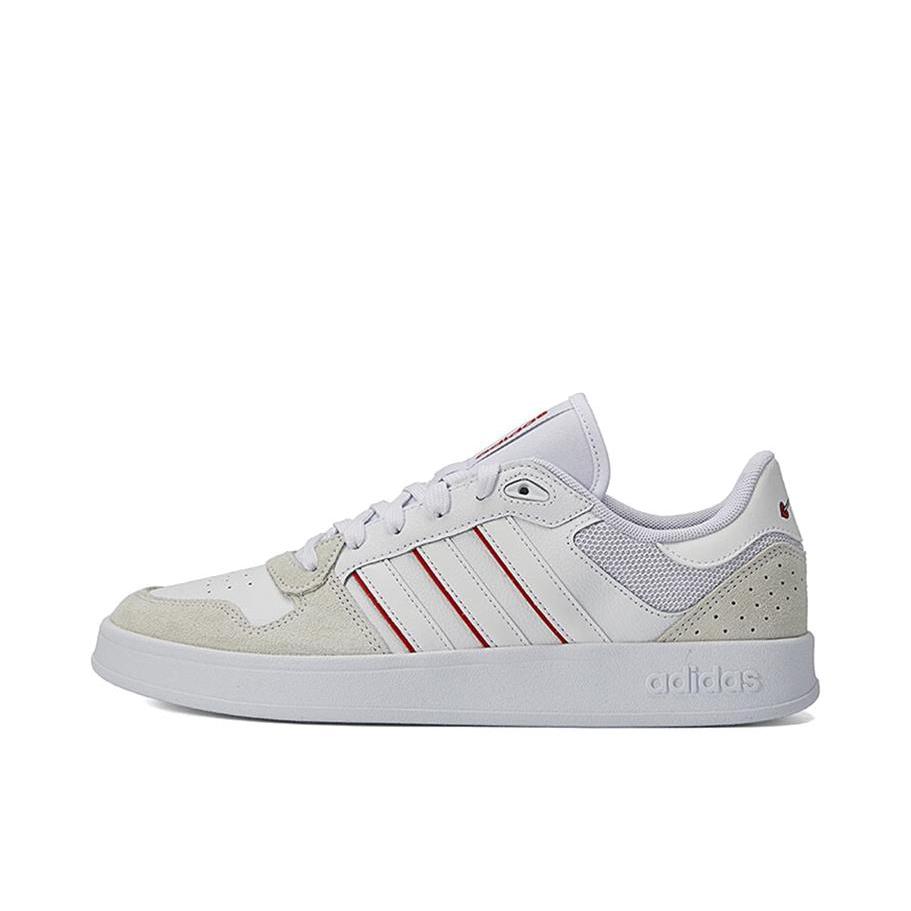 推荐商品：adidas Breaknet Plus 板鞋 防滑耐磨舒适百搭缓震透气复古轻运动 灰白红