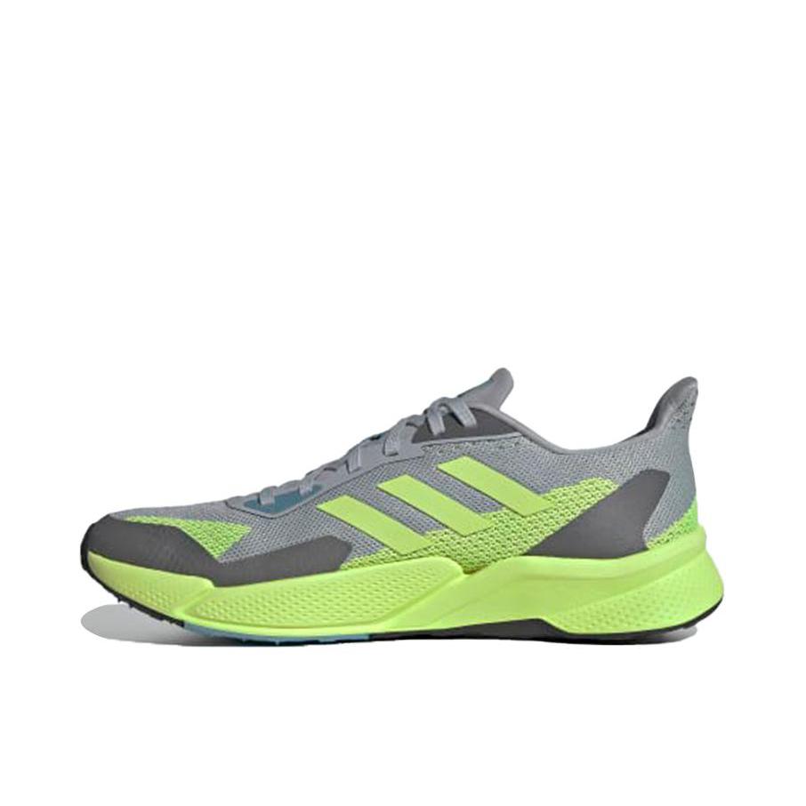 推荐商品：adidas X9000L2 跑鞋 缓震回弹防滑耐磨轻便网面透气织物轻运动圆头 灰色/绿色
