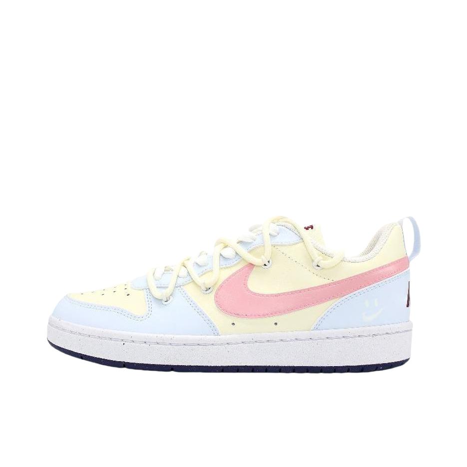 推荐商品：【定制球鞋】 Nike Court Borough 板鞋 防滑防水轻便减震手绘减龄做旧甜酷高街合成革甜妹包裹性复古婚鞋增高小白鞋薄底秋冬脏脏鞋 GS/海盐蛋糕