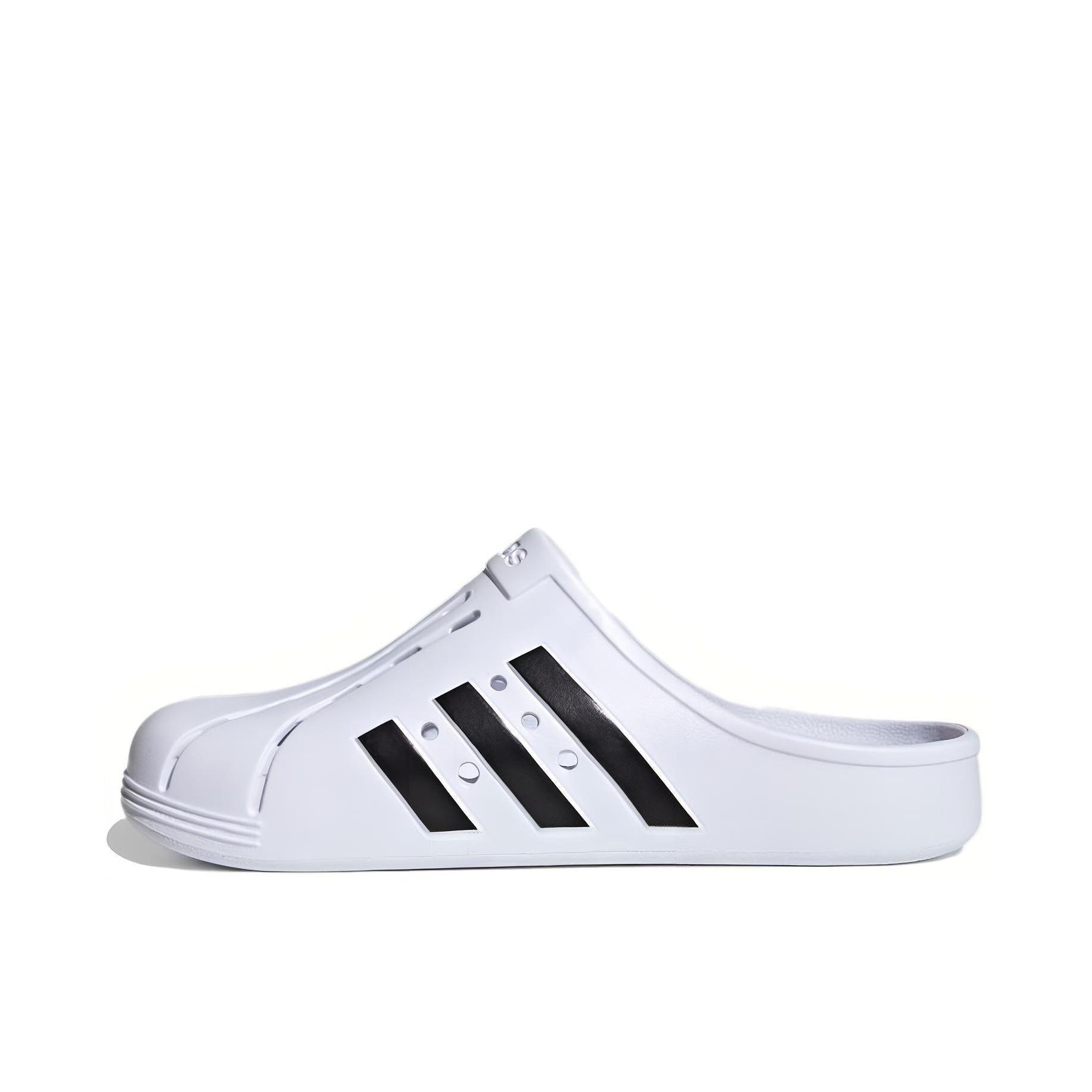 adidas Adilette Clog 舒适百搭 防滑耐磨 运动 一字 外穿 拖鞋 白色/黑色