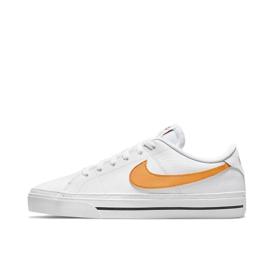 推荐商品：Nike Court Legacy 板鞋 复古舒适透气防滑耐磨休闲运动一脚蹬 白色/黄色
