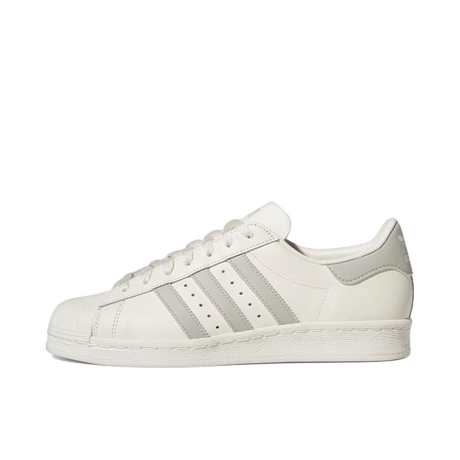 推荐商品：adidas Originals Superstar 82 板鞋 轻便简约复古贝壳头防滑防水贴合 米色/灰色
