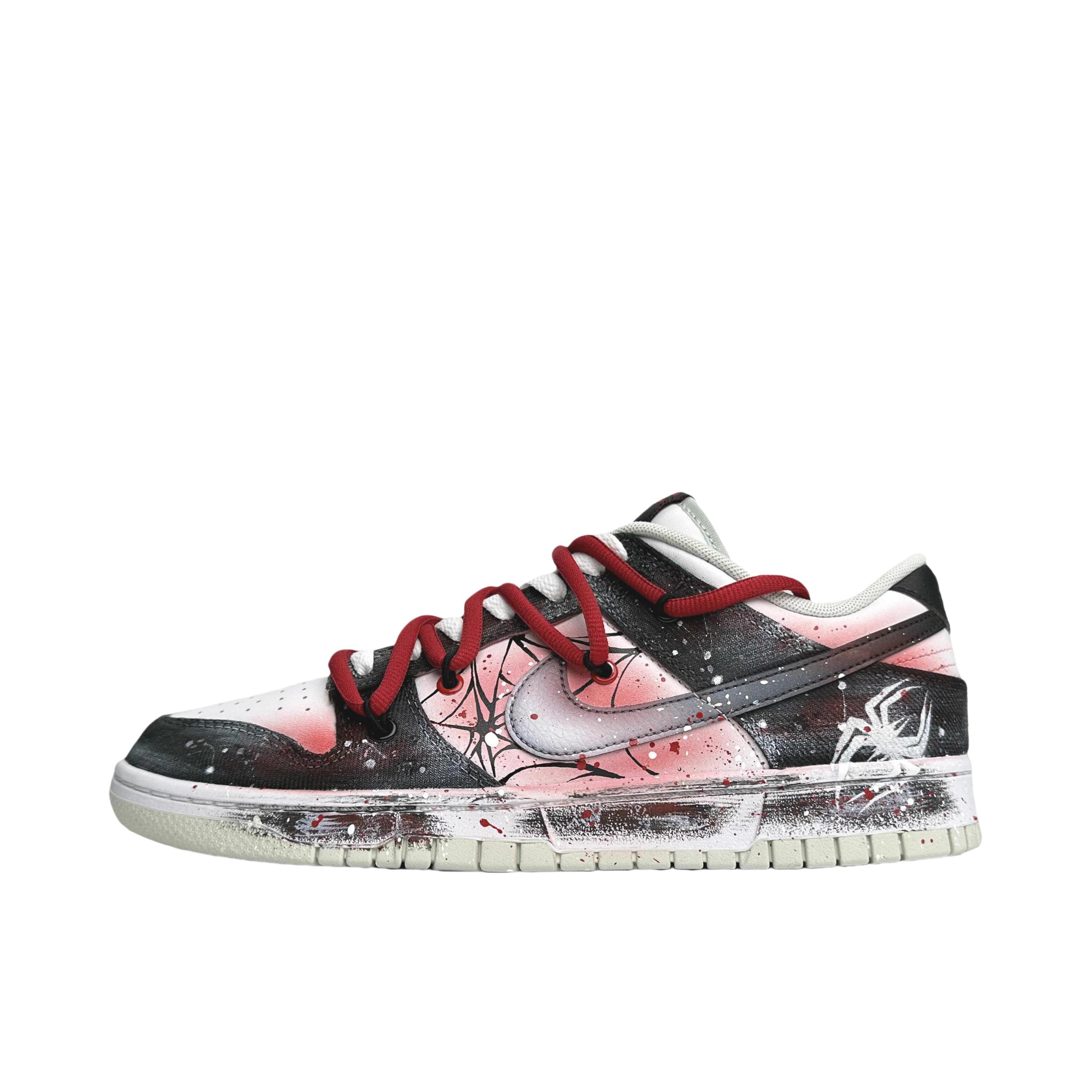 推荐商品：【定制球鞋】 Nike Dunk 板鞋 平跟系带防滑耐磨做旧高街简约百搭潮流复古美式 平行宇宙蜘蛛侠