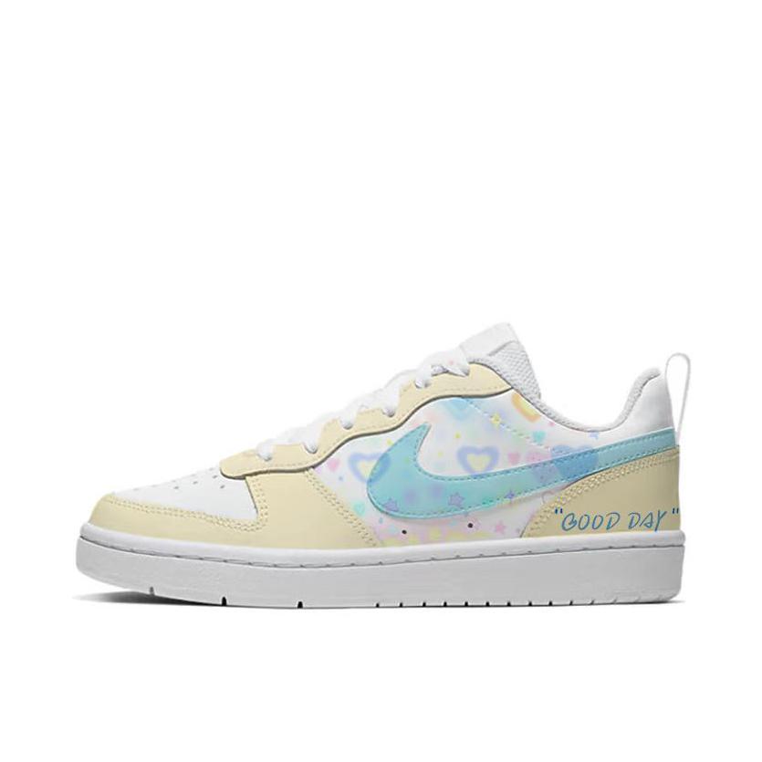 推荐商品：【定制球鞋】 Nike Court Borough 2 板鞋 包裹性增高减龄解构风合成革美式防滑复古轻便 GS/糖果甜心