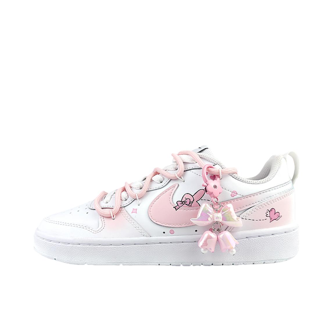 推荐商品：【定制球鞋】 Nike Court Borough 2 板鞋 包裹性增高减龄解构风合成革美式防滑复古轻便 GS/蝴蝶结小兔