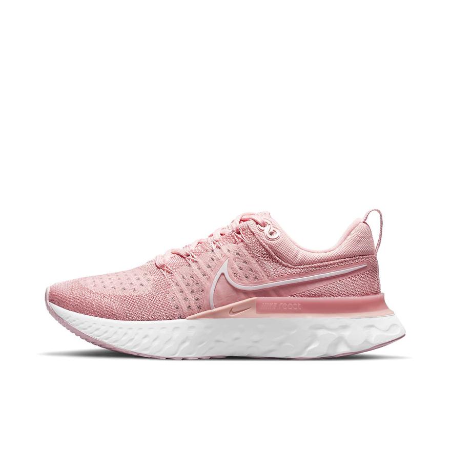 推荐商品：Nike React Infinity Run Flyknit 2 跑鞋 缓震轻便碳板回弹织物合成革防滑训练 粉色/白色
