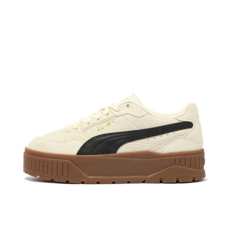 推荐商品：Puma/彪马 Karmen II Idol Suede 板鞋 厚底系带舒适低帮防滑耐磨轻便百搭复古时尚增高耐穿 米白色/黑色