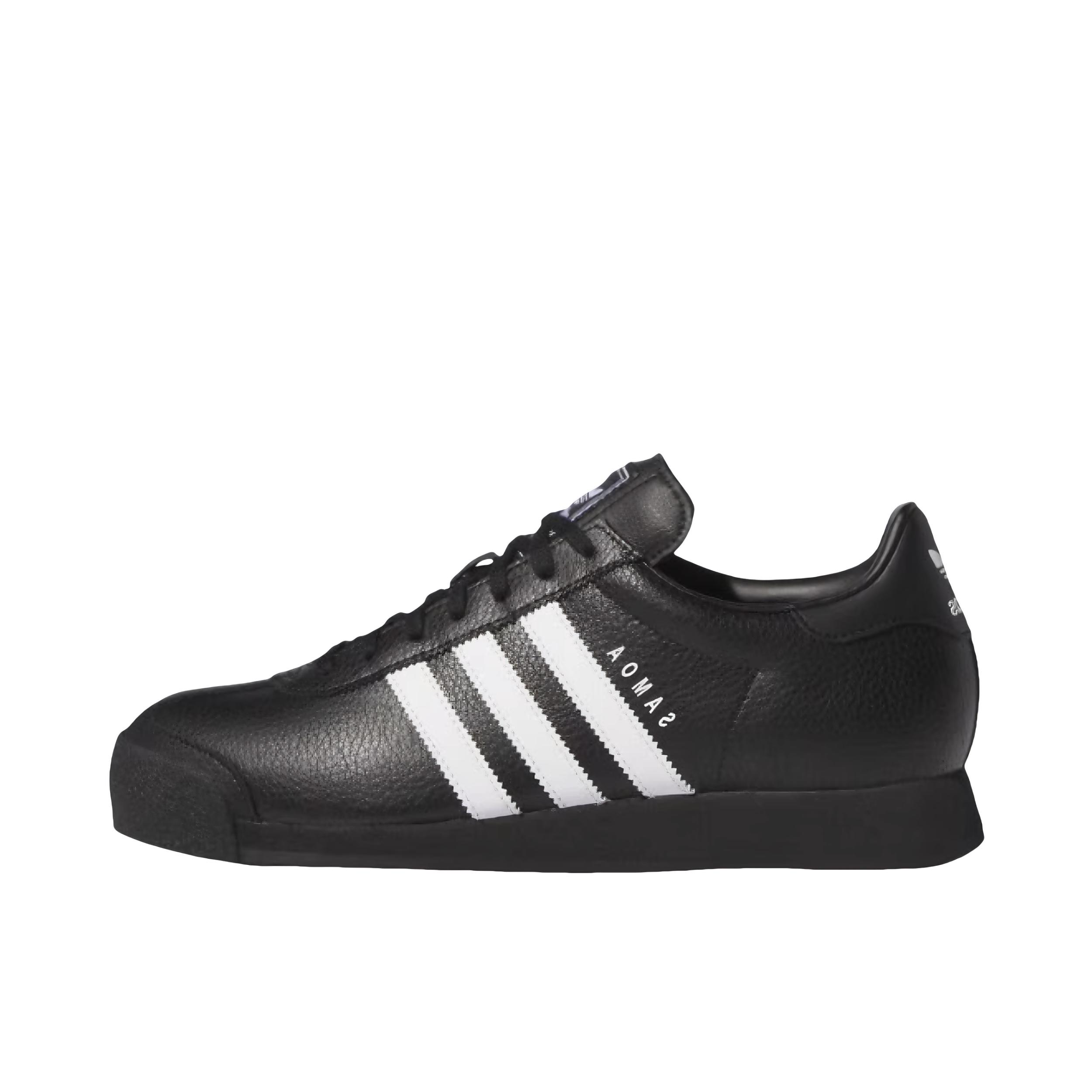 推荐商品：adidas Originals Samoa Retro T头鞋 德训鞋 运动休闲鞋 人造革复古经典轻便减震防滑耐磨舒适透气合成革时尚 正黑/白色
