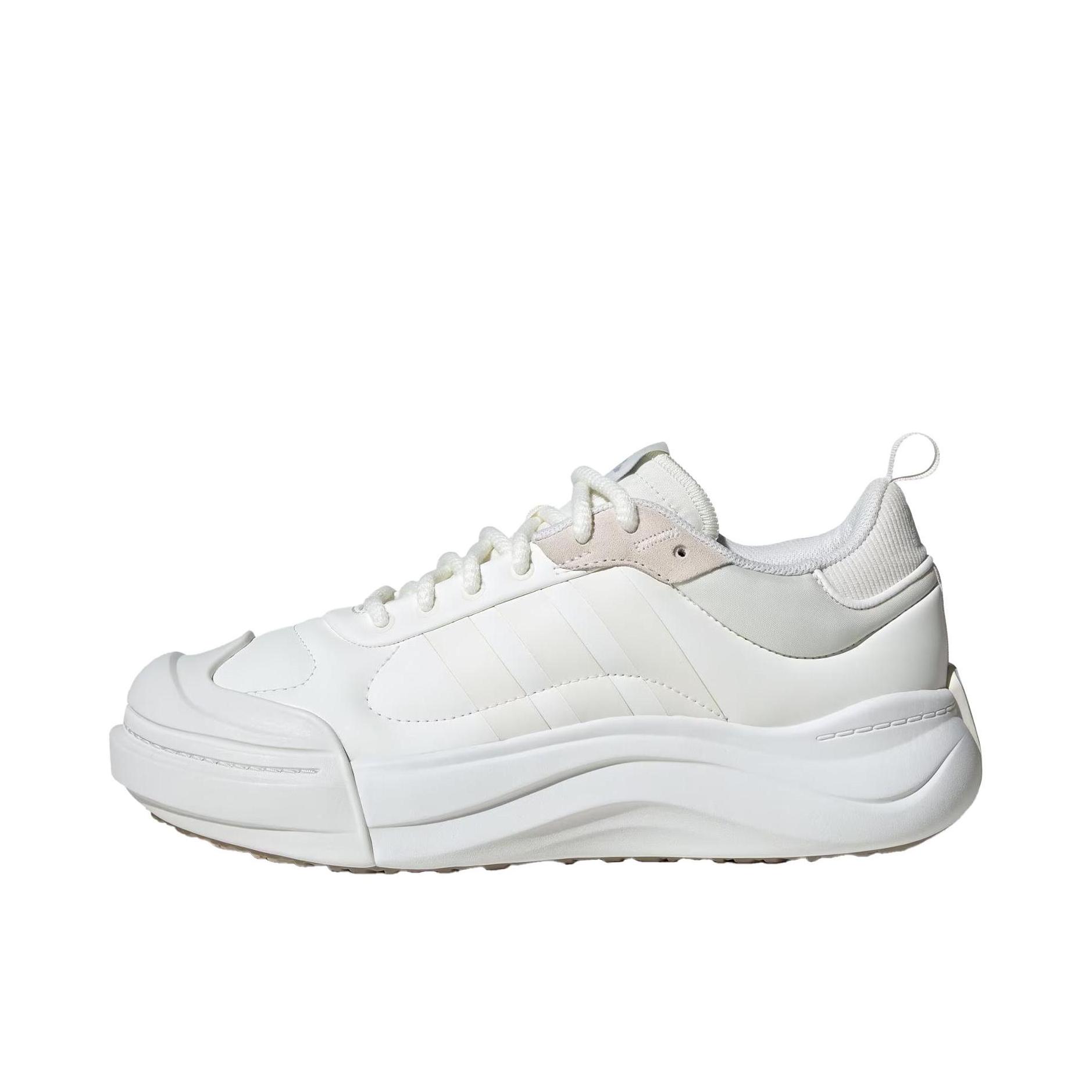 推荐商品：adidas MAXXCOURT LEATHER 运动休闲鞋 厚底舒适减震防滑耐磨低帮系带 汉玉白/浅蓝色/银灰色