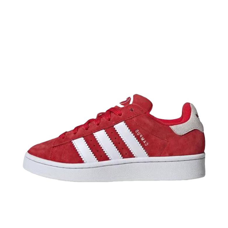 推荐商品：adidas Originals Campus 00s 板鞋 面包鞋 复古缓震透气轻便薄底贴合耐穿圆头包裹性平跟支撑 大童/红色/白色