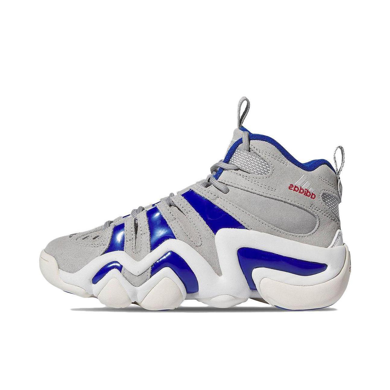 推荐商品：adidas Crazy 8 篮球鞋 复古防滑耐磨透气舒适百搭减震 灰色/蓝色/白色