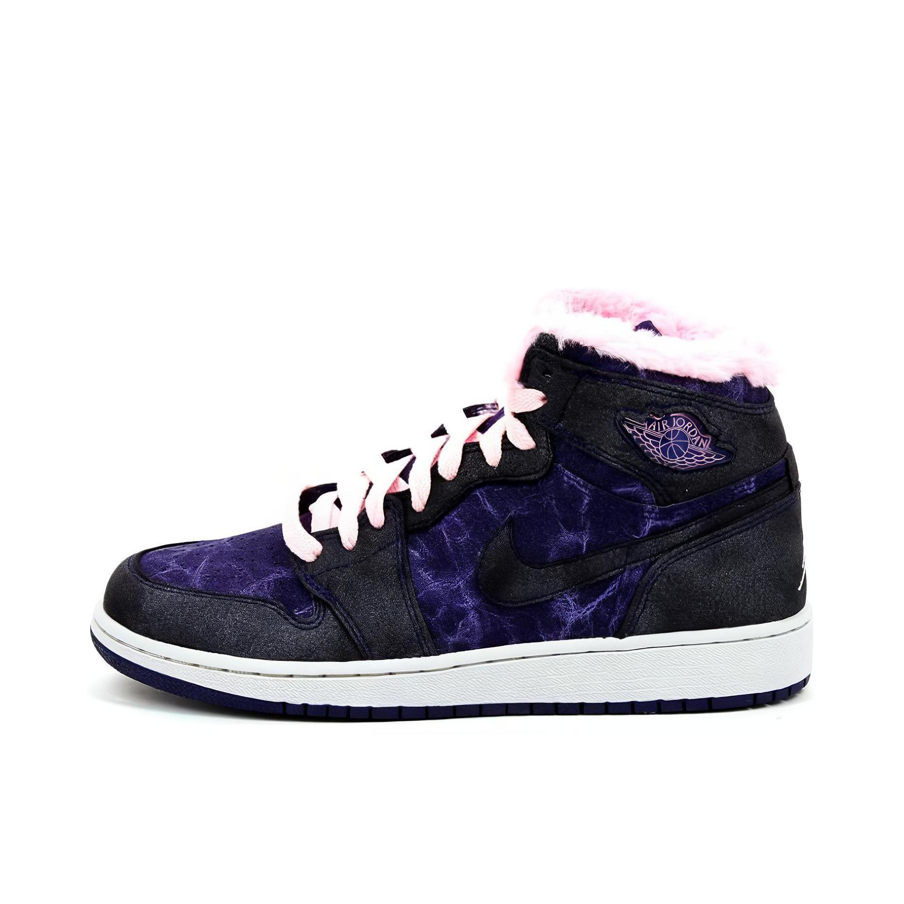 推荐商品：Air Jordan 1 板鞋 运动休闲鞋 复古潮流支撑合成革 Phat Imperial Purple Crimson Grey 高帮/毛绒黑粉