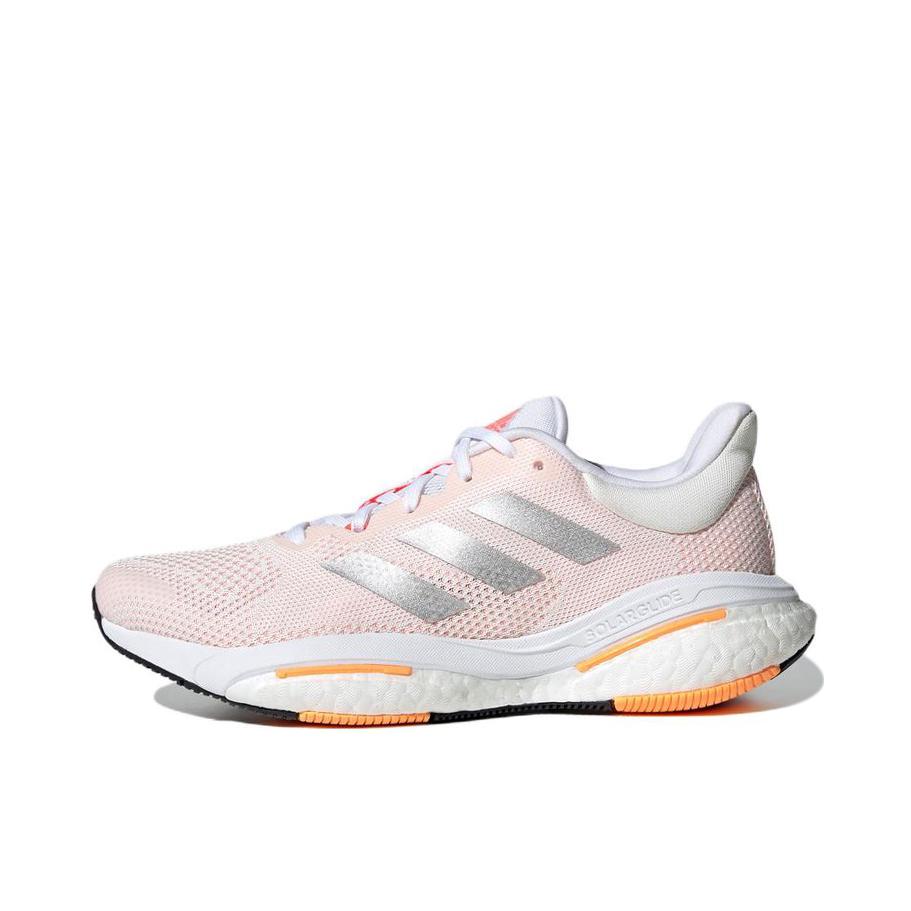 推荐商品：adidas Solar Glide 5 跑鞋 缓震回弹轻便防滑耐磨网面透气织物 浅粉色