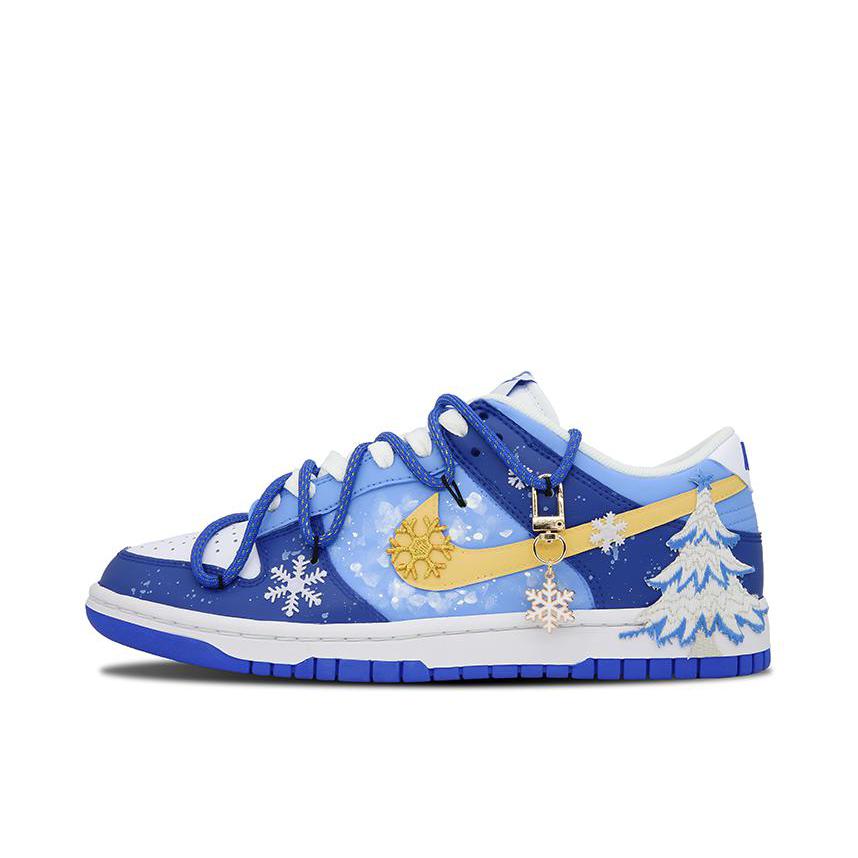 推荐商品：【定制球鞋】 Nike Dunk 板鞋 平跟系带防滑耐磨做旧高街简约百搭潮流复古美式 森林雪国 
