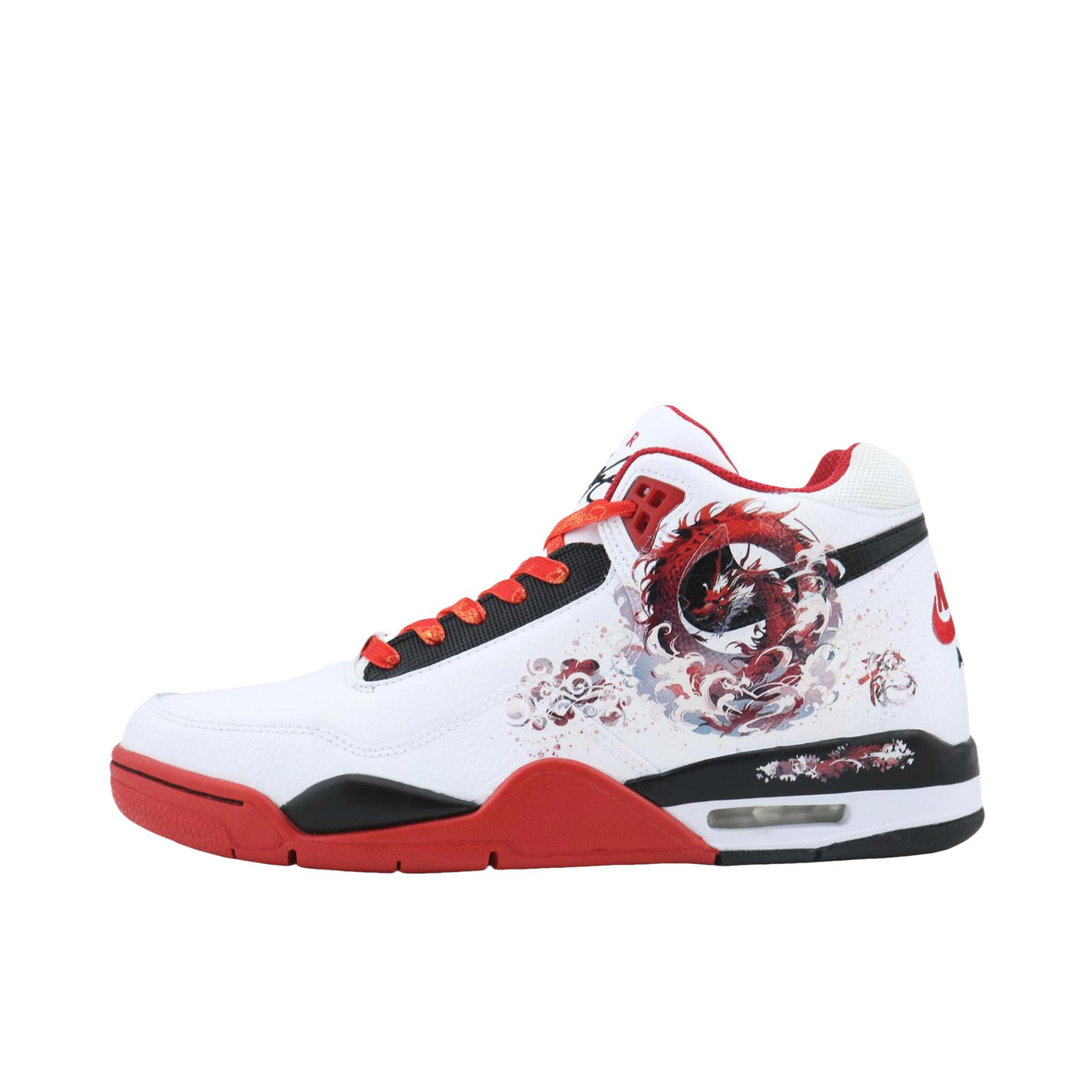 推荐商品：【定制球鞋】Nike Flight Legacy 高帮 舒适减震 防滑耐磨 潮流简约 防水 复古百搭 篮球鞋 龙运当头