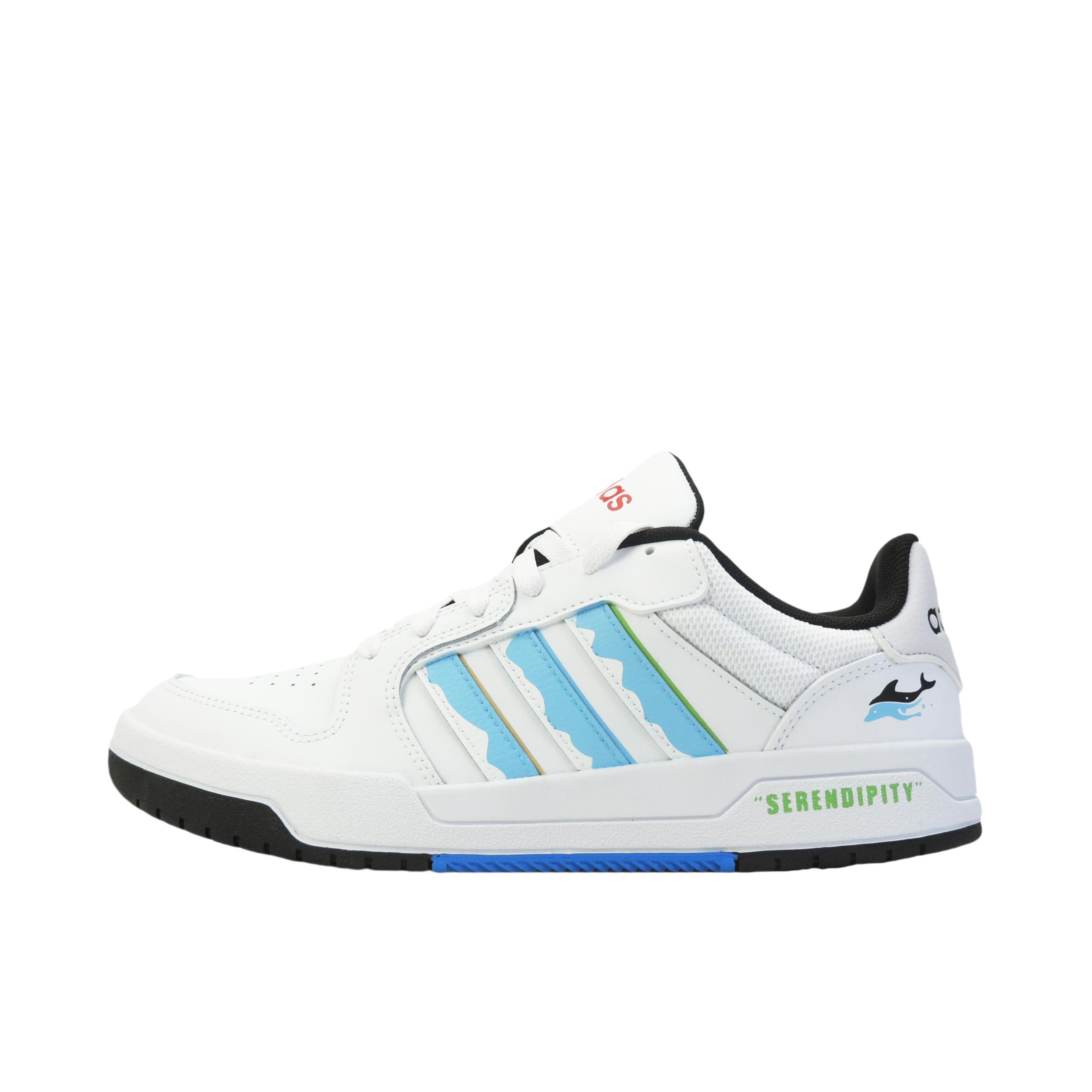 推荐商品：【定制球鞋】adidas neo Entrap 低帮 圆头 系带 防滑耐磨 百搭复古 简约时尚 板鞋 蓝色守护