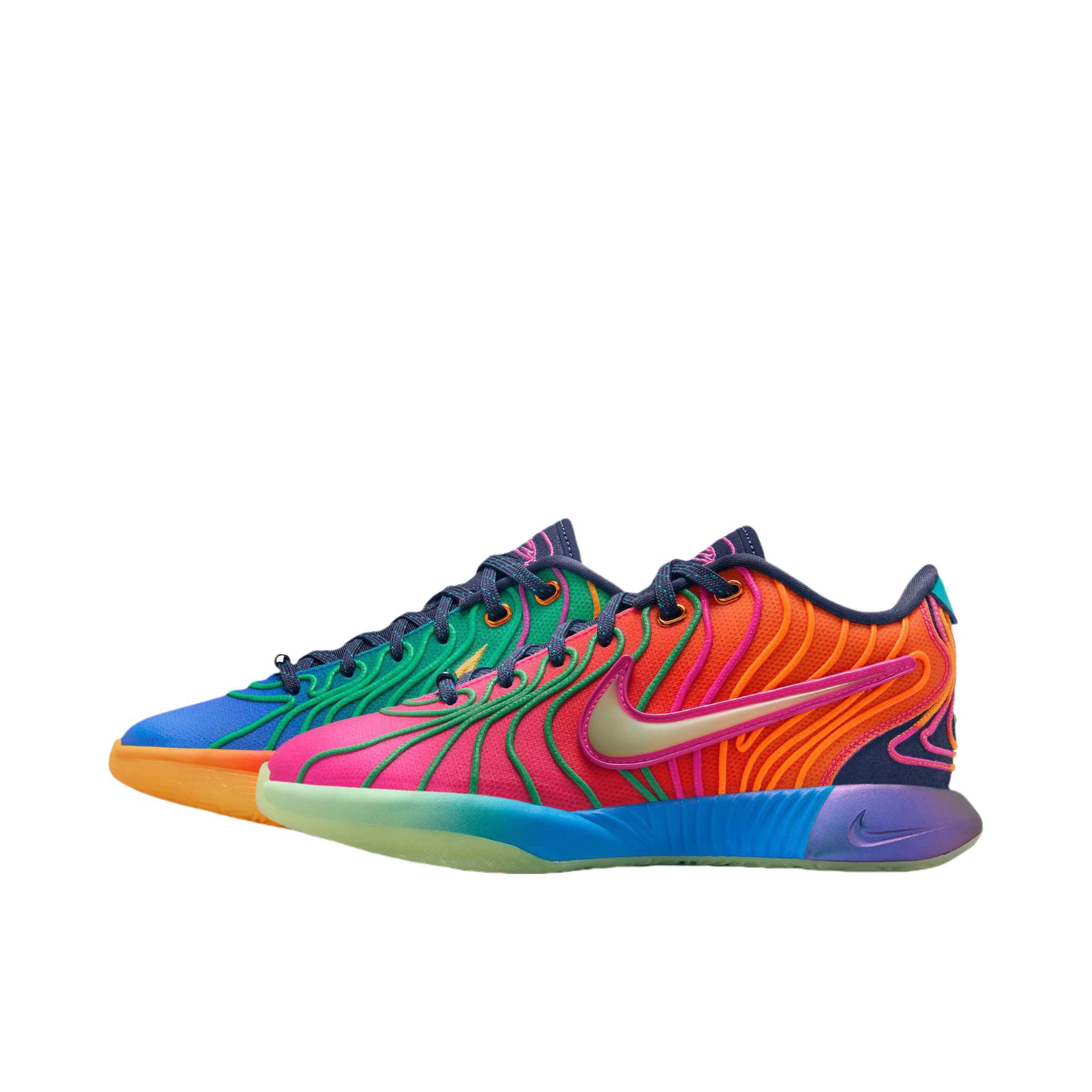 推荐商品：Nike Zoom Lebron 21 詹姆斯 篮球鞋 缓震抗扭耐磨轻便支撑抓地训练 大童/清透蓝/蒸气绿/激光橙/激光紫红