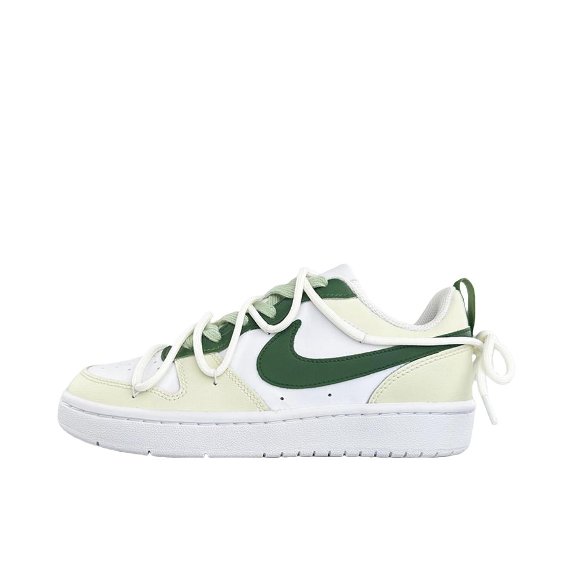 推荐商品：【定制球鞋】 Nike Court Borough 2 板鞋 包裹性增高减龄解构风合成革美式防滑复古轻便  GS/青苹果 