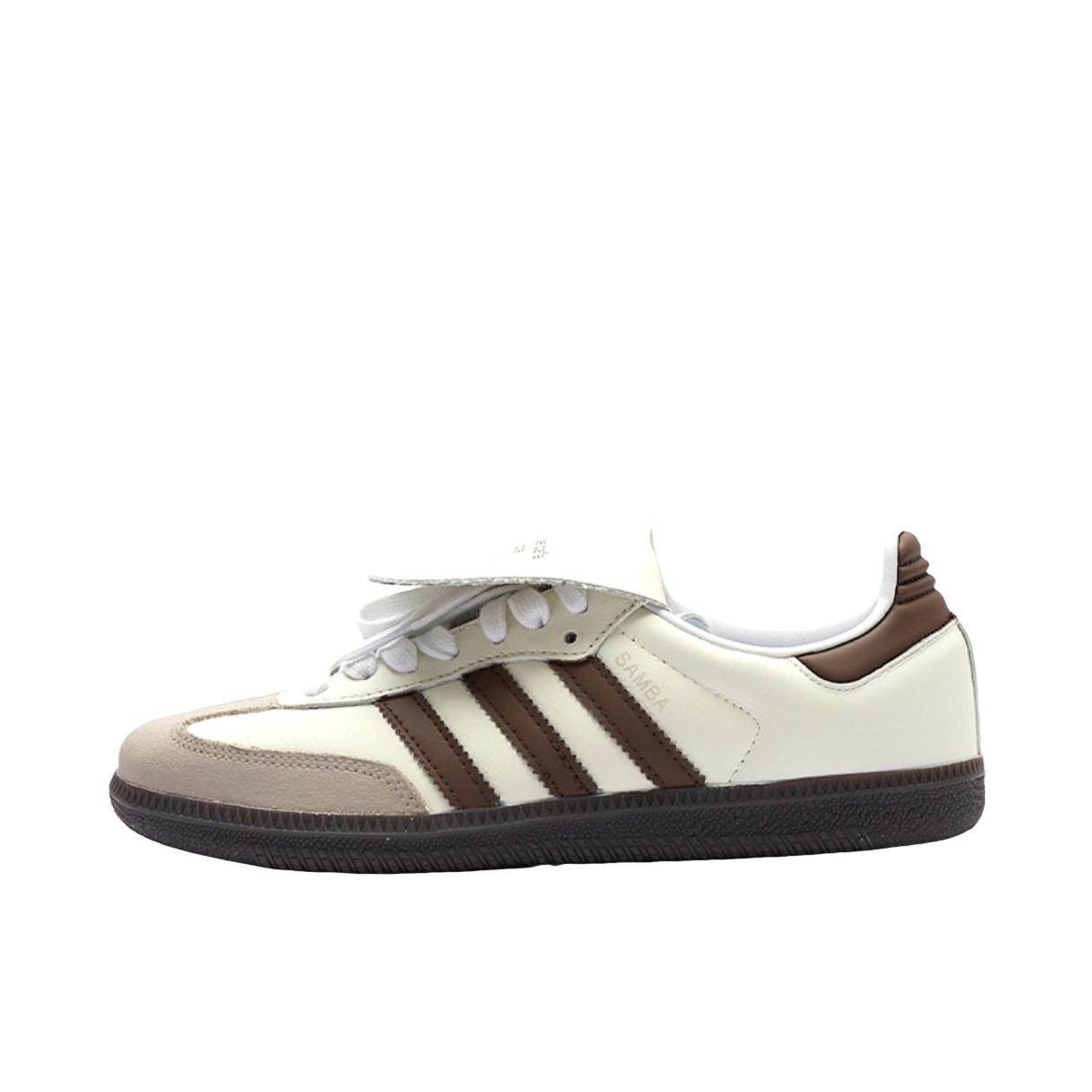 推荐商品：【定制球鞋】 adidas originals SAMBA OG 德训鞋 板鞋 防滑耐磨复古潮流防水织物双鞋带 燕麦拿铁
