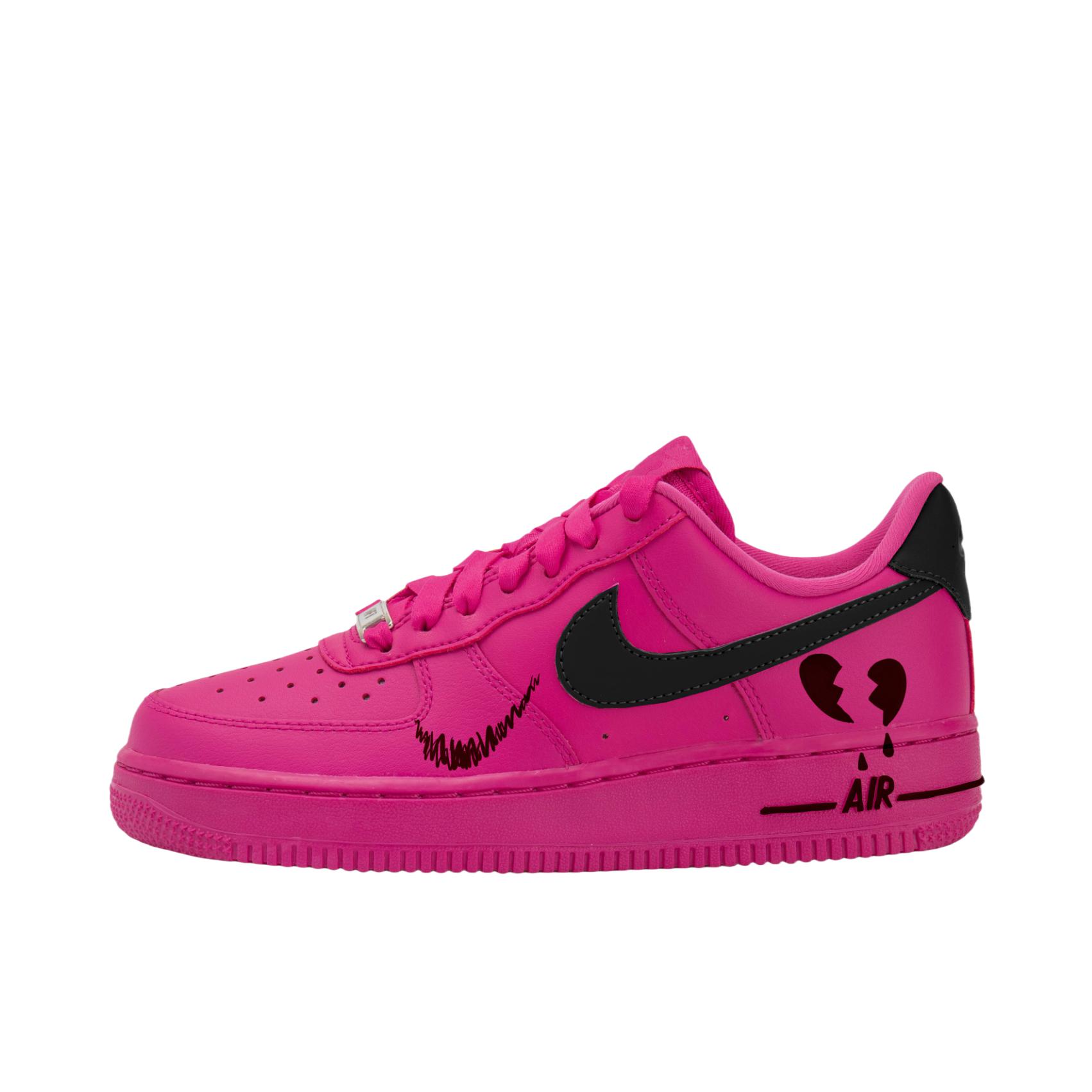 推荐商品：【定制款】 Nike Air Force 1 板鞋 防滑减震耐磨低帮增高 女款/玫粉双钩
