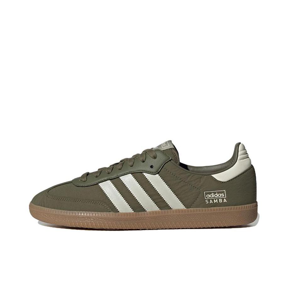 推荐商品：adidas Originals Samba OG T头鞋 板鞋 经典复古舒适百搭耐磨合成革圆头薄底贴合 军绿色/白色