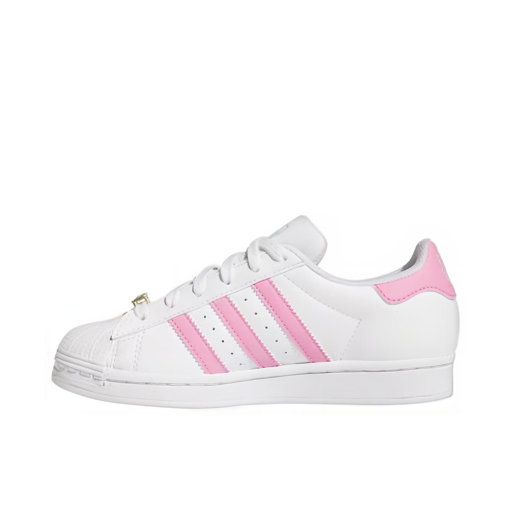 推荐商品：【宋雨琦同款】 adidas Originals Superstar 板鞋 轻便贝壳头薄底舒适百搭耐磨复古 白色/浅粉色