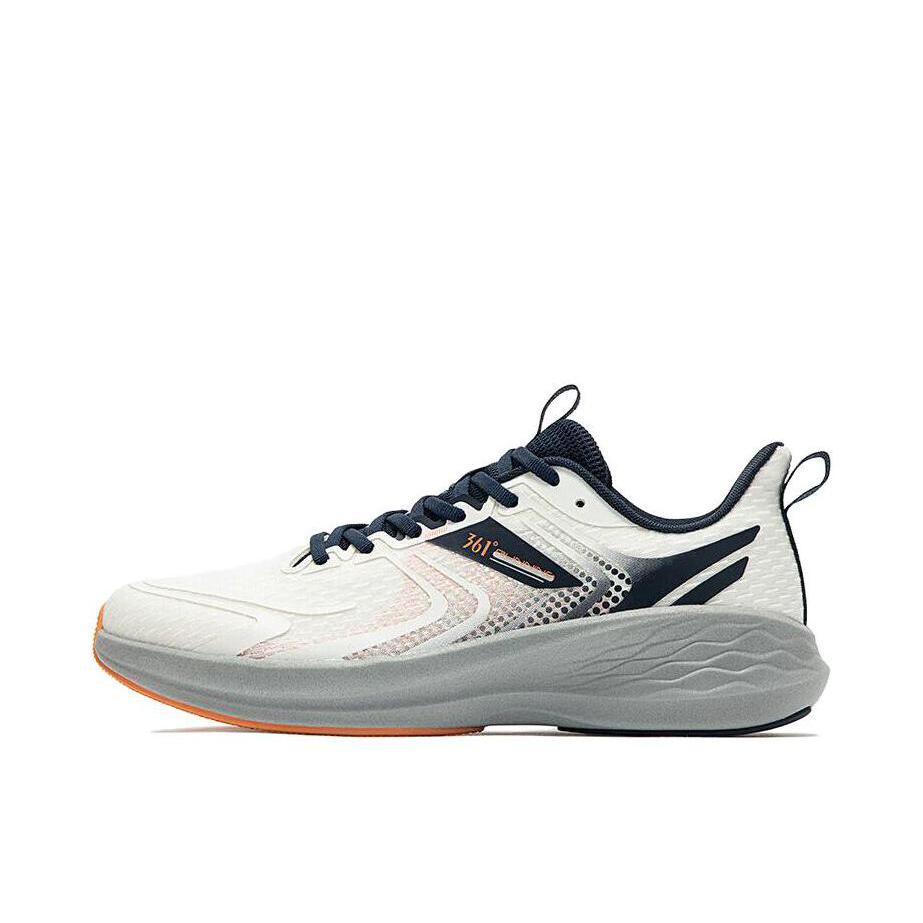 推荐商品：361度 跑鞋 Q弹科技减震网布透气防滑耐磨轻便简约潮流舒适百搭 572332229 羽毛白/油墨蓝