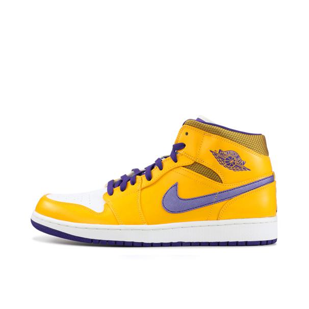推荐商品：Air Jordan 1 板鞋 运动休闲鞋 复古潮流支撑合成革 Mid Lakers 中帮/湖人