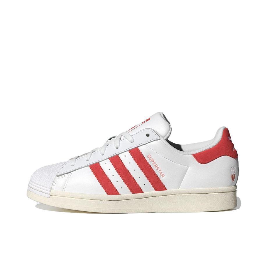 推荐商品：【宋雨琦同款】 adidas Originals Superstar 板鞋 轻便贝壳头薄底舒适百搭耐磨复古 纯白/红色