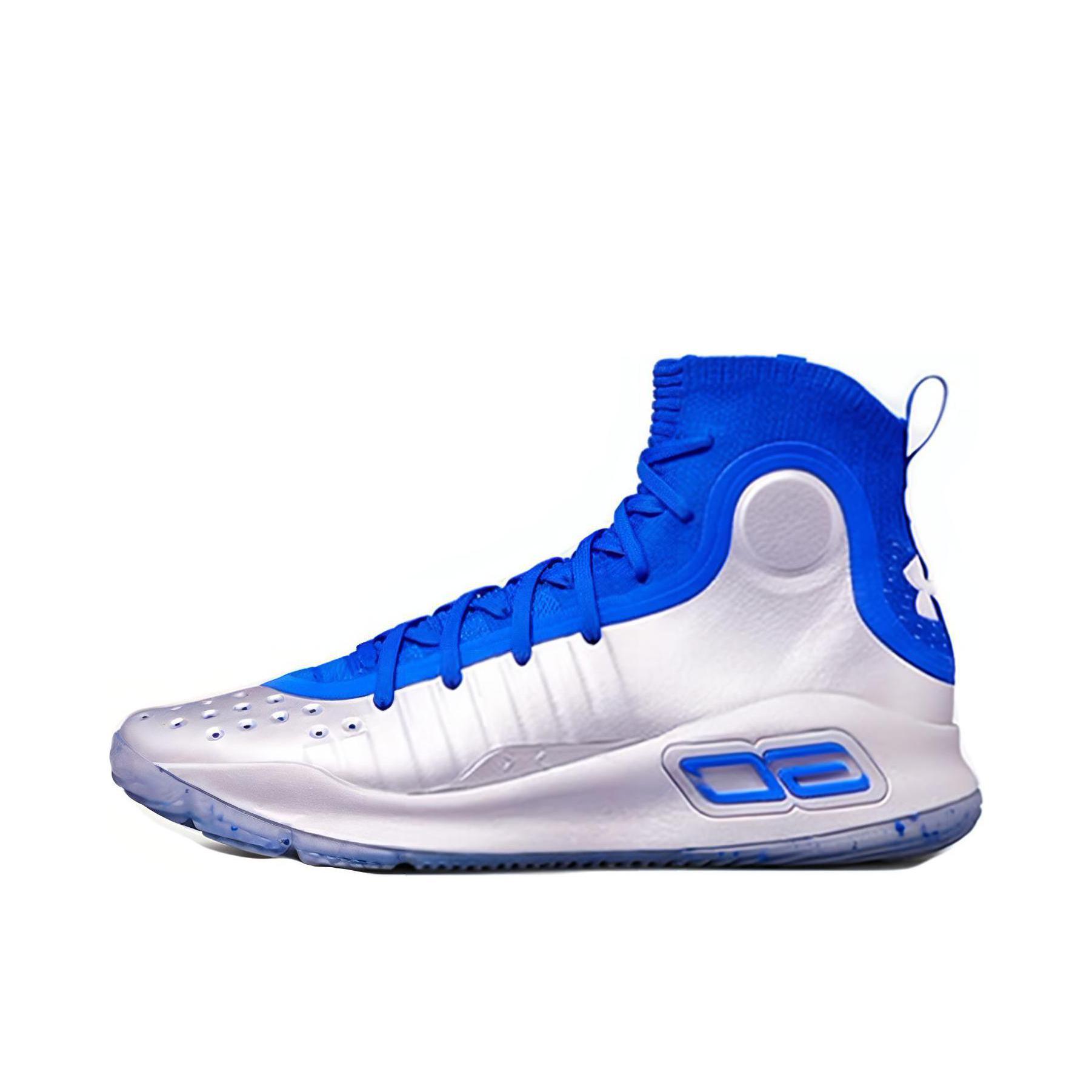 推荐商品：Under Armour/安德玛 Curry 4 库里4 实战训练 防滑耐磨 舒适减震 时尚百搭 篮球鞋 Royal/Metallic Silver  蓝/银
