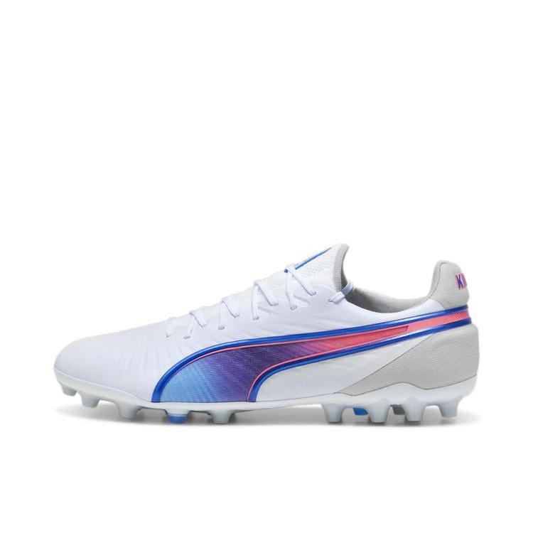 推荐商品：Puma/彪马 King Ultimate MG 短钉 胶质 防滑耐磨 减震透气 足球鞋 白色/蓝色