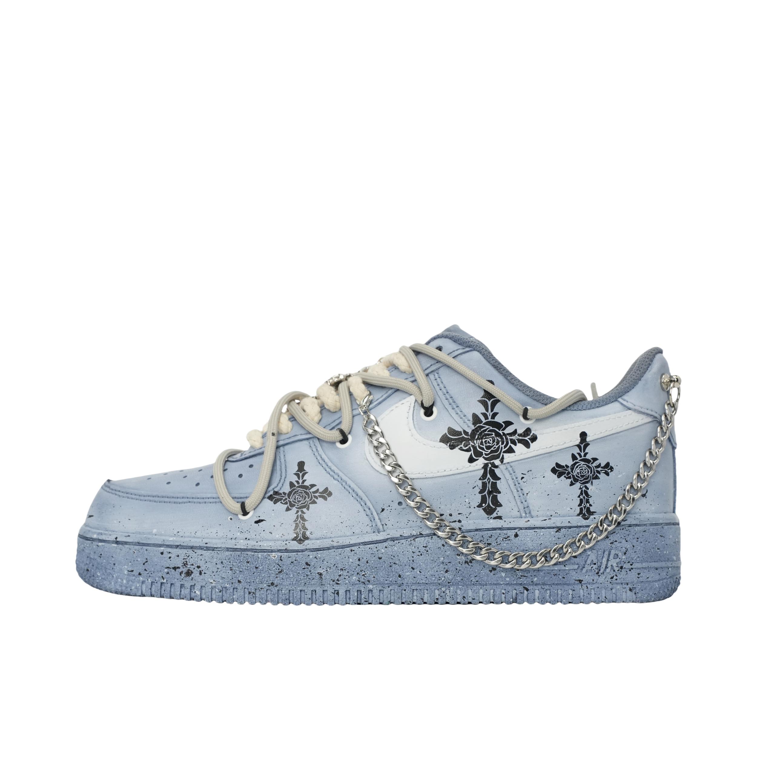 推荐商品：【定制款】 Nike Air Force 1 板鞋 防滑减震耐磨低帮增高 荆棘玫瑰