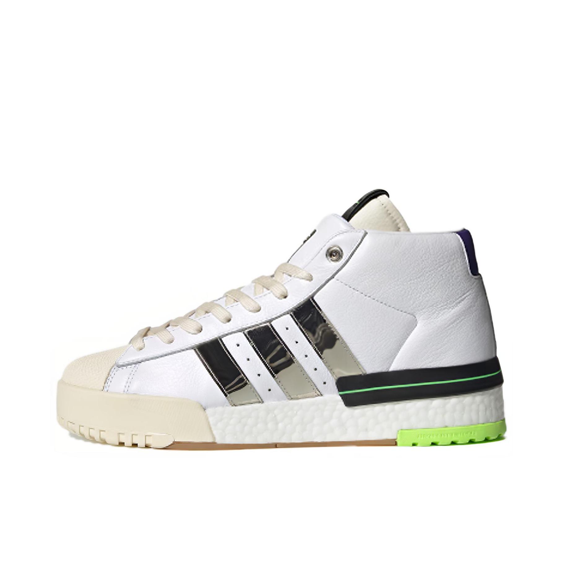 推荐商品：adidas Originals Rivalry Pro 舒适 耐磨 贝壳头 运动休闲鞋 Sankuanz联名/白色/金属银/黑色