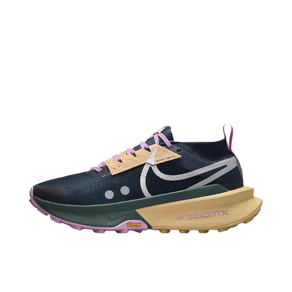 推荐商品：Nike Zegama Trail 2 跑鞋 舒适缓震防滑耐磨轻便透气时尚百搭织物贴合回弹支撑 女款/军械深海蓝/天体金/绿古色/金属银