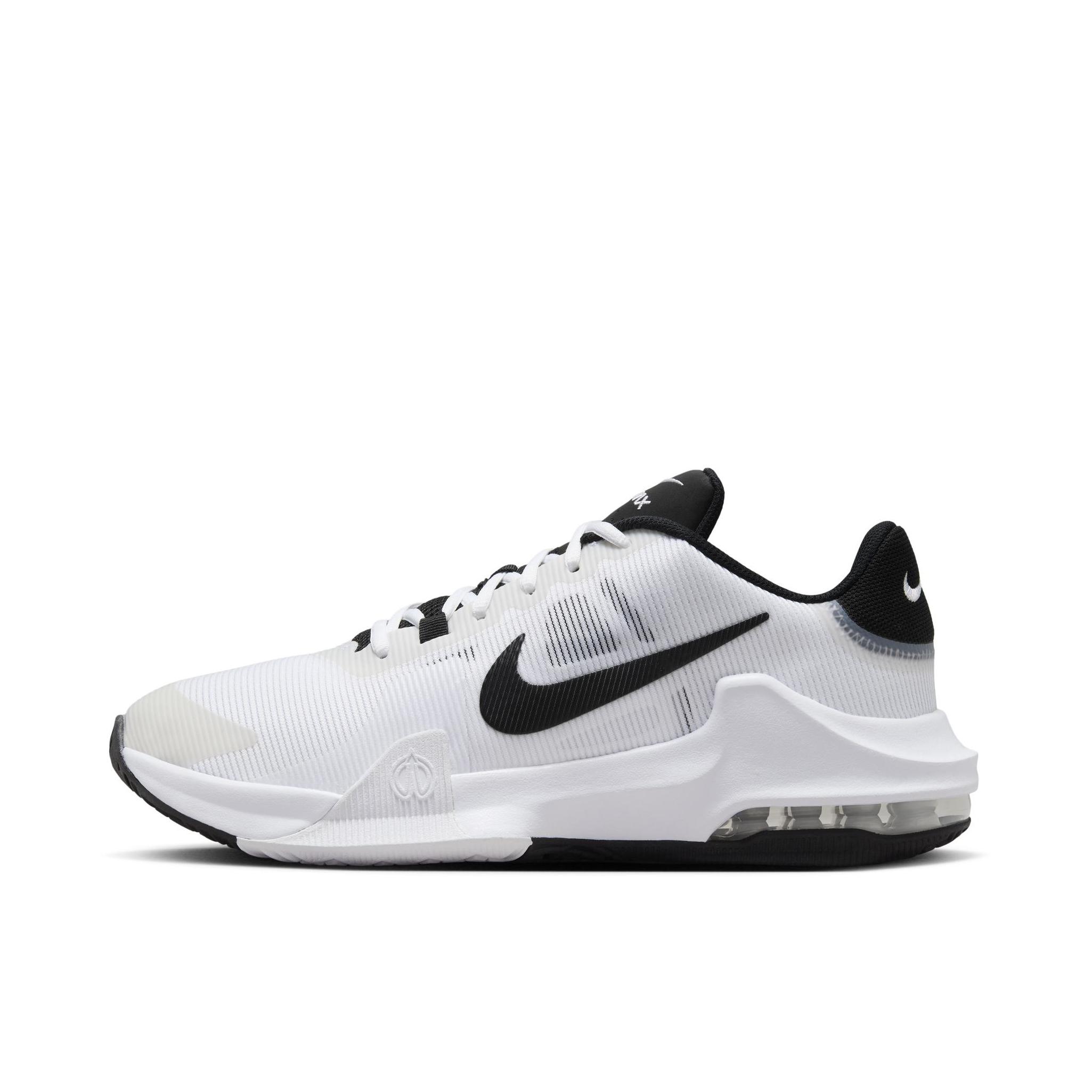 推荐商品：Nike Air Max Impact 4 防滑耐磨 舒适轻便 抗扭 缓震透气 实战 百搭简约 篮球鞋 白色/纯黑色