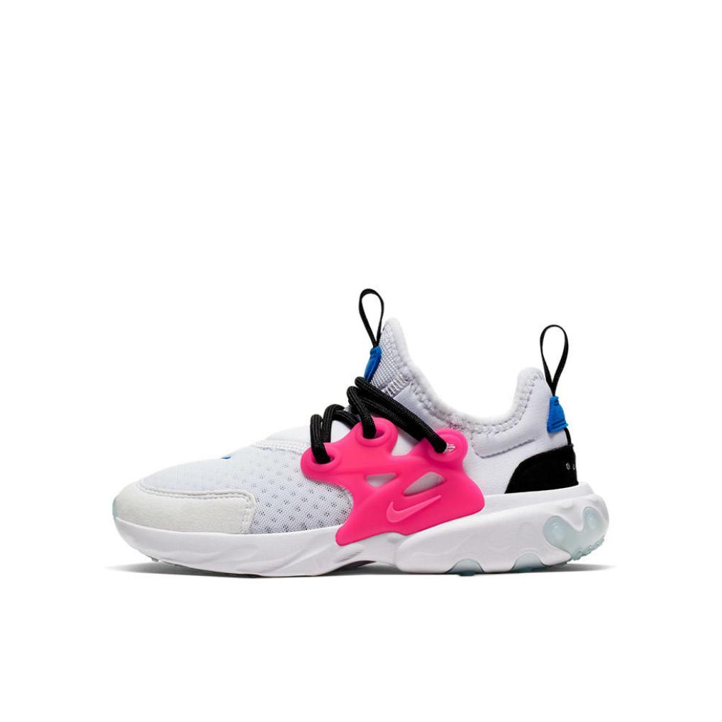 推荐商品：Nike React Presto 轻便透气 耐磨 童鞋 小童/白色/粉红/蓝色