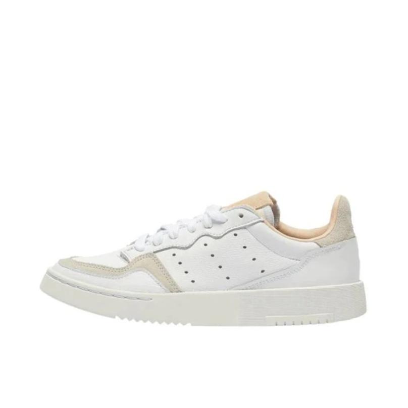 推荐商品：adidas originals Super court 板鞋 防滑耐磨轻便透气减震时尚经典复古 White/Grey/Pink 白色/灰色/粉色