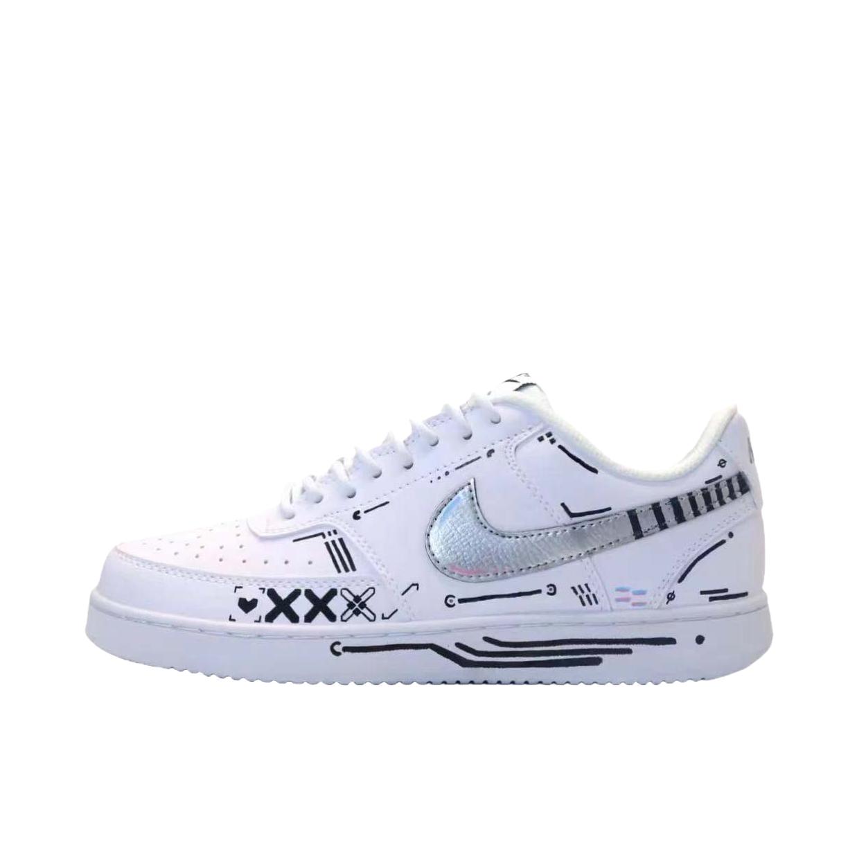推荐商品：【定制球鞋】 Nike Court Vision 1 板鞋 防水美式简约防滑减震复古 银雪飘逸